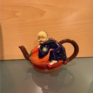 Charming Nini Hand Painted Decorative China Doll Teapot 3" x 2.5" x 4.8"